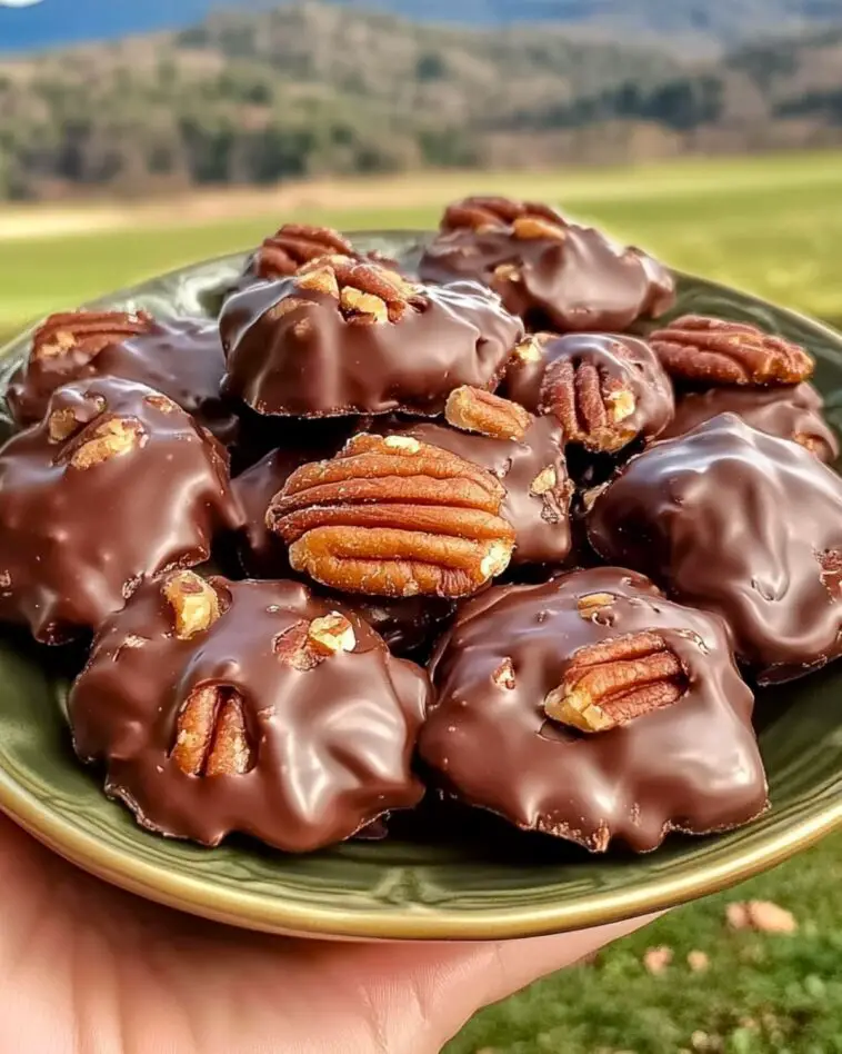 Chocolate Pecan Turtle Clusters